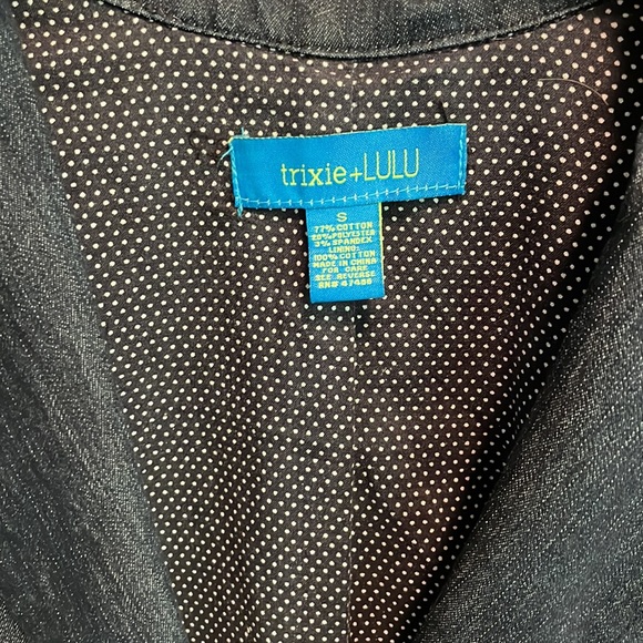 Trixie + Lulu S Blue Denim Blazer Jacket - Picture 4 of 4